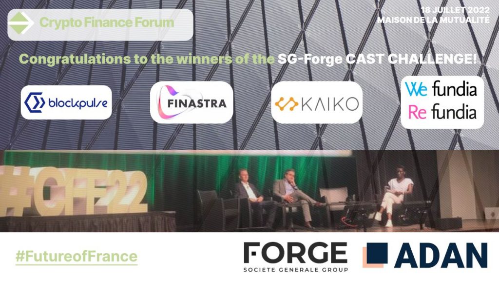 Annonce des gagnants du CAST Challenge lors du Crypto&Finance Forum